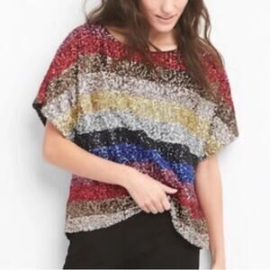 GAP sequin. dolman sleeve blouse - EUC - S/M